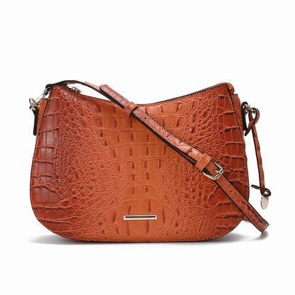 Crossbody Bag for Women – for Travel & Everyday Use, Crocodile Pattern Vintage Textured – front view - product view 25