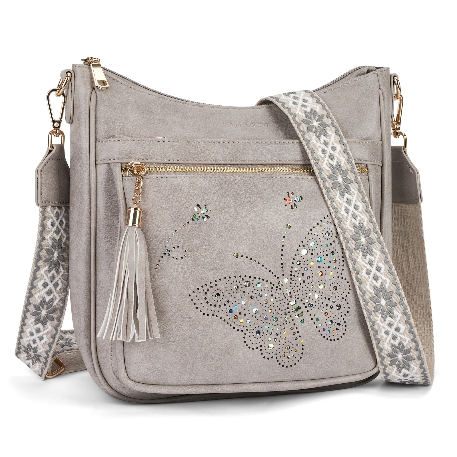 Crossbody Bag for Women – for Travel & Everyday Use, Vintage Pattern Adjustable Strap – front view - product view 17