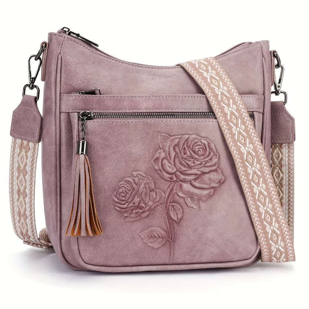 Crossbody Bag for Women – for Travel & Everyday Use, Vintage Pattern Adjustable Strap – detail view 18