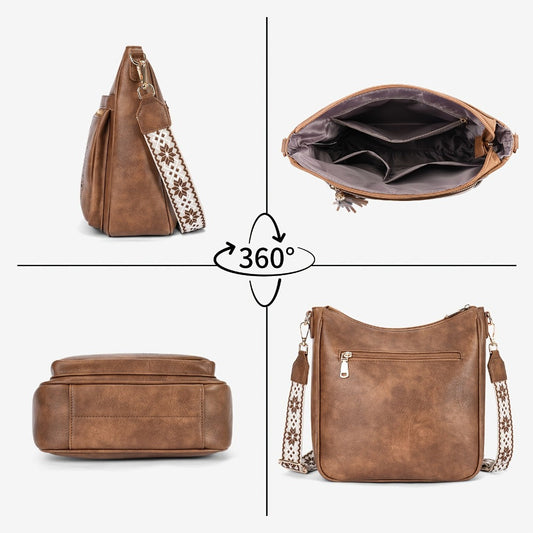 Crossbody Bag for Women – for Travel & Everyday Use, Vintage Pattern Adjustable Strap – detail view 7