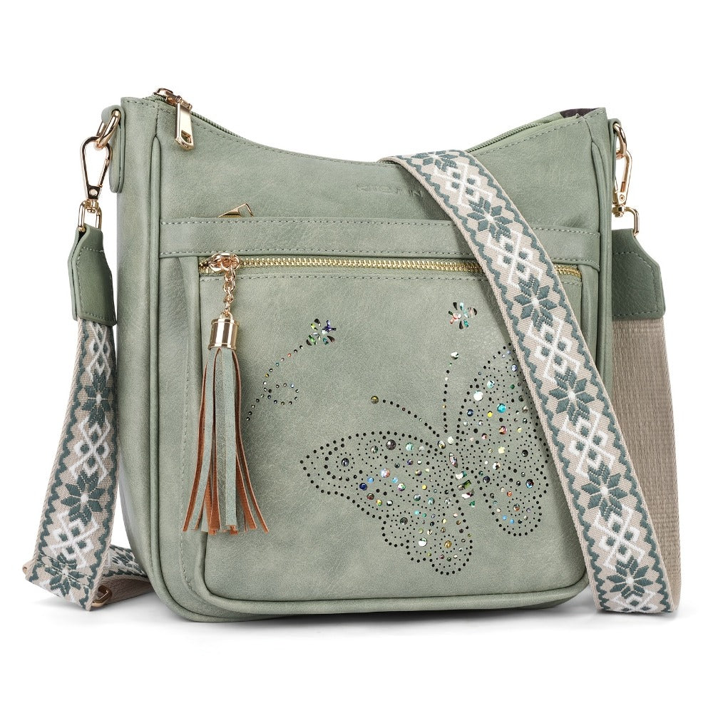 Crossbody Bag for Women – for Travel & Everyday Use, Vintage Pattern Adjustable Strap – detail view 10