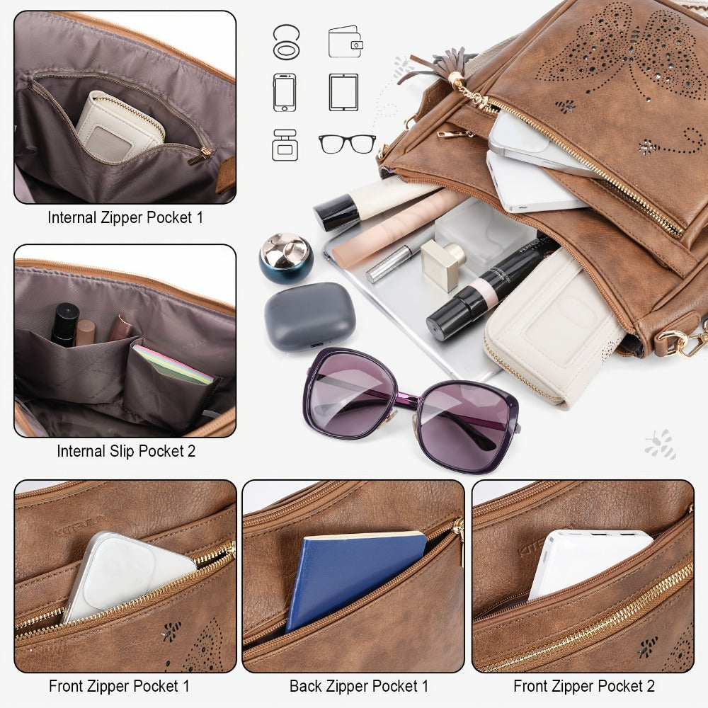 Crossbody Bag for Women – for Travel & Everyday Use, Vintage Pattern Adjustable Strap – detail view 11