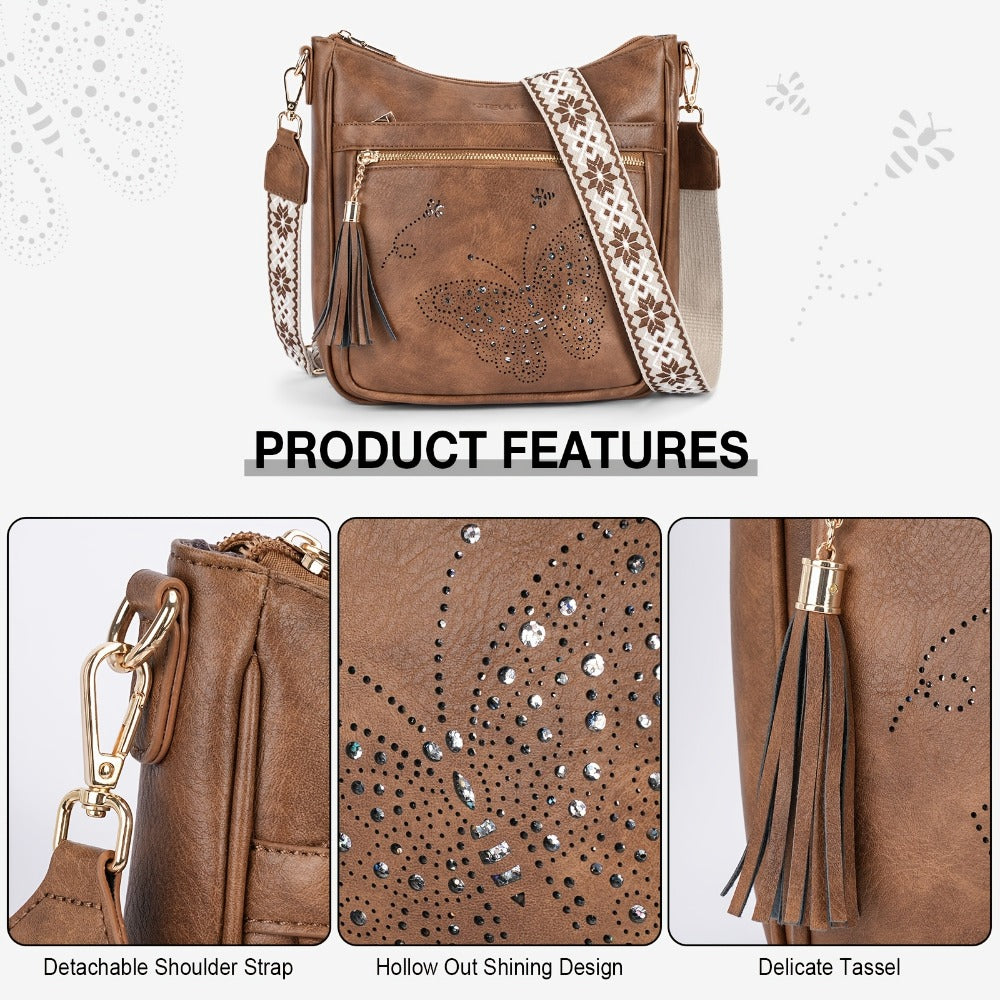 Crossbody Bag for Women – for Travel & Everyday Use, Vintage Pattern Adjustable Strap – detail view 13