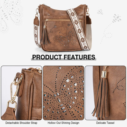 Crossbody Bag for Women – for Travel & Everyday Use, Vintage Pattern Adjustable Strap – detail view 13