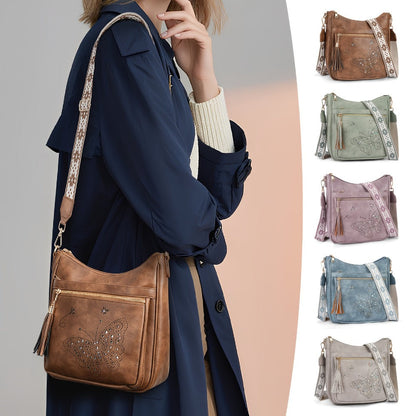 Crossbody Bag for Women – for Travel & Everyday Use, Vintage Pattern Adjustable Strap – front view