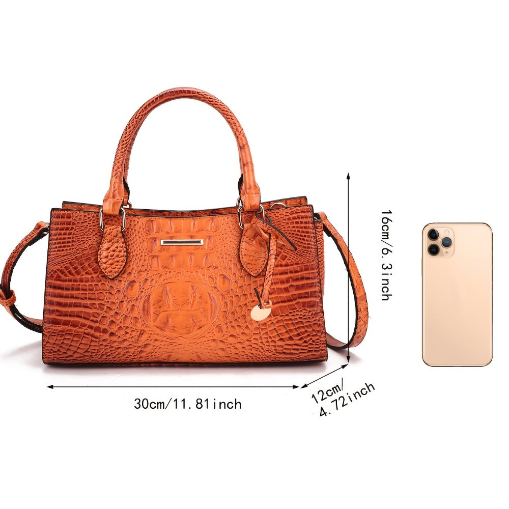 Crossbody Bag for Women – for Travel & Everyday Use, Alligator Print Luxury Zipper Party – detail view 3