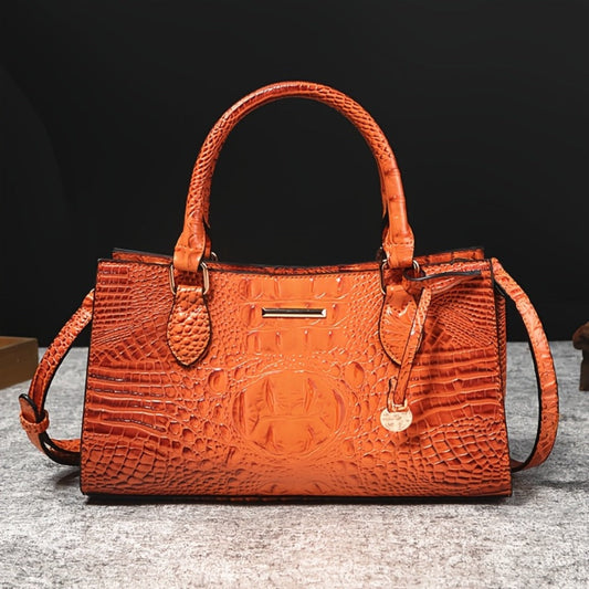 Crossbody Bag for Women – for Travel & Everyday Use, Alligator Print Luxury Zipper Party – front view
