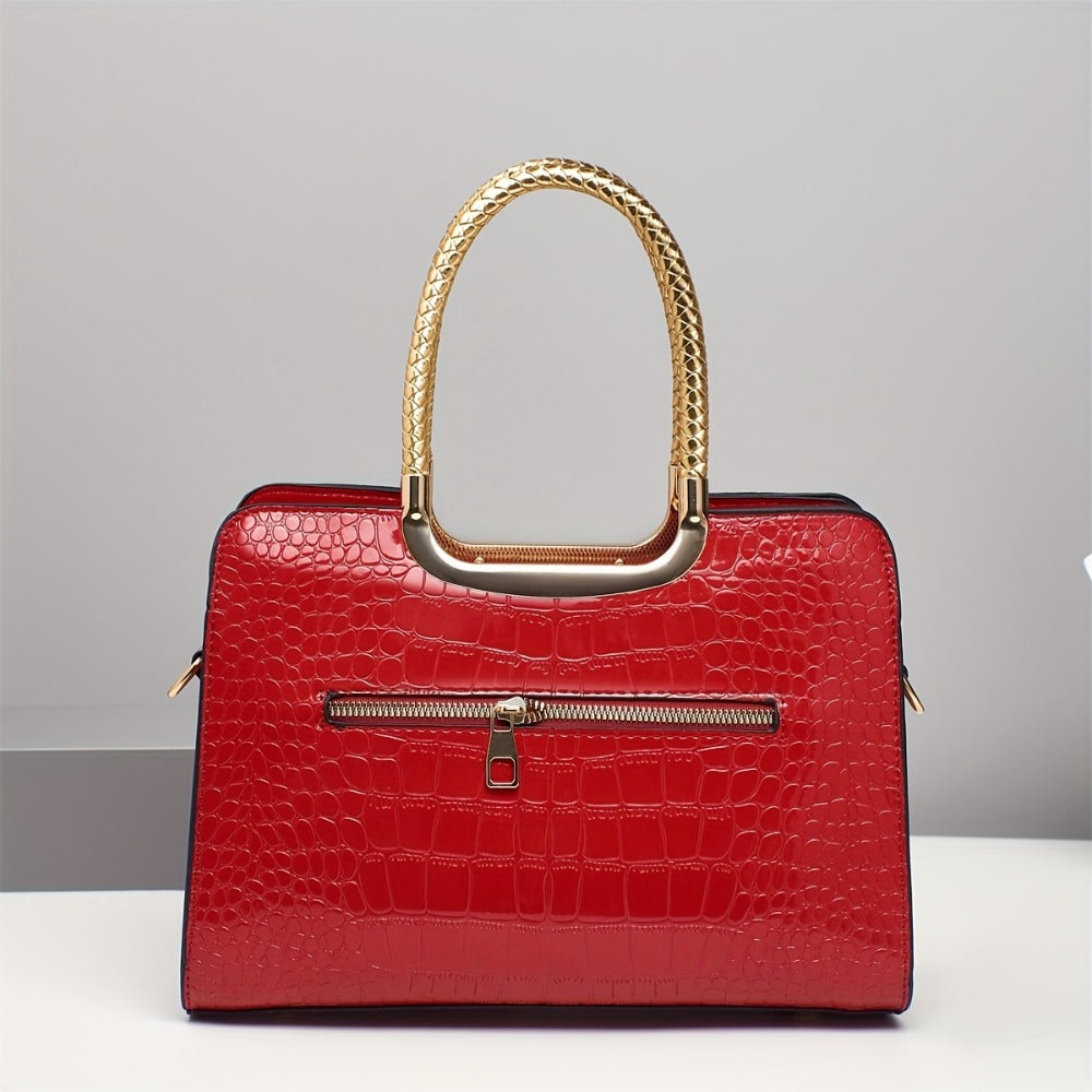 Crossbody Bag for Women – for Travel & Work, Bow Accent Faux Leather Luxury – detail view 10