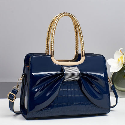 Crossbody Bag for Women – for Travel & Work, Bow Accent Faux Leather Luxury – detail view 5