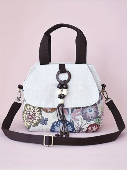 Crossbody Bag for Women – for Travel, Boho Floral Beaded Accent Multi – detail view 9
