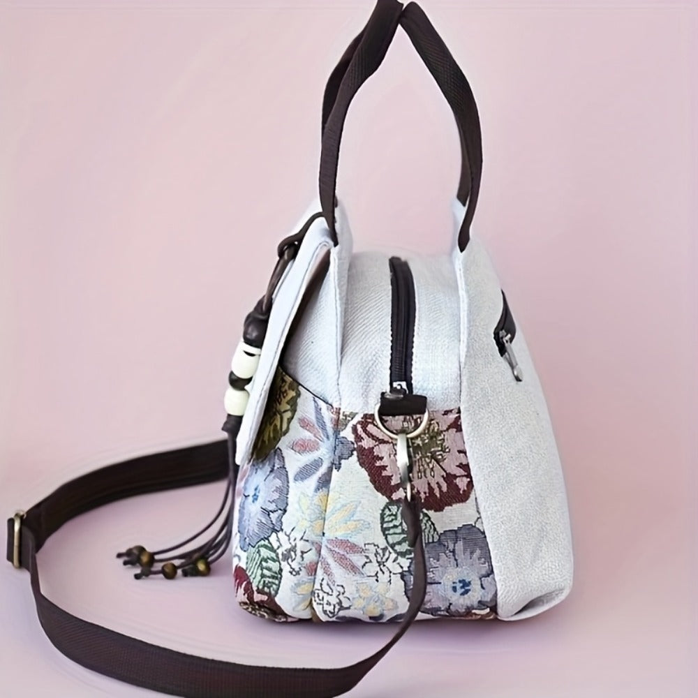 Crossbody Bag for Women – for Travel, Boho Floral Beaded Accent Multi – alternate view