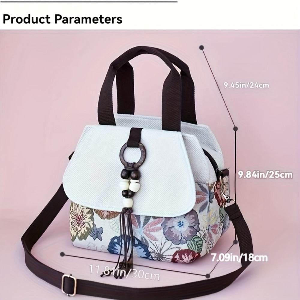 Crossbody Bag for Women – for Travel, Boho Floral Beaded Accent Multi – detail view 3