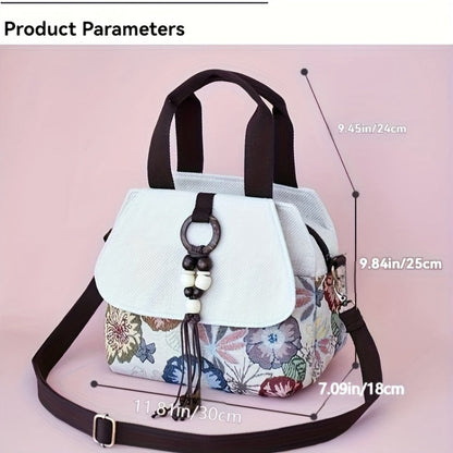 Crossbody Bag for Women – for Travel, Boho Floral Beaded Accent Multi – detail view 3