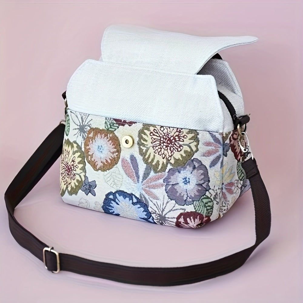 Crossbody Bag for Women – for Travel, Boho Floral Beaded Accent Multi – detail view 6