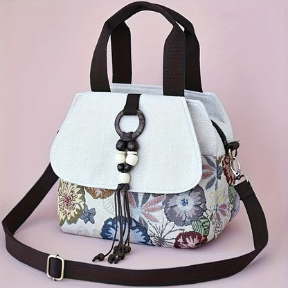 Crossbody Bag for Women – for Travel, Boho Floral Beaded Accent Multi – detail view 16
