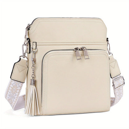 Crossbody Bag for Women – for Travel, Faux Leather Boho Tassel Chic – detail view 11
