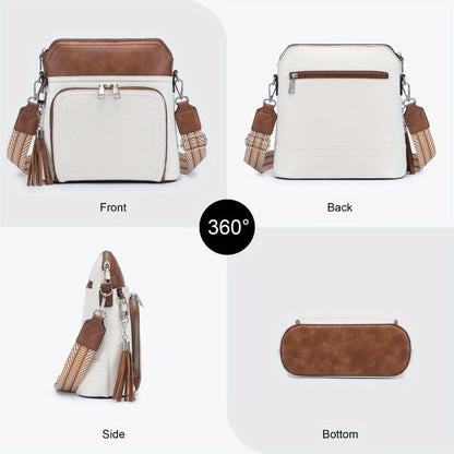 Crossbody Bag for Women – for Travel, Faux Leather Boho Tassel Chic – alternate view