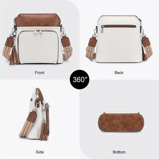 Crossbody Bag for Women – for Travel, Faux Leather Boho Tassel Chic – alternate view