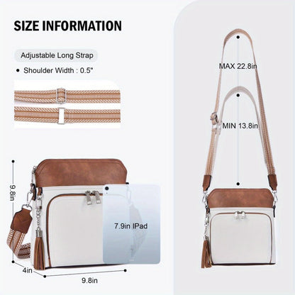 Crossbody Bag for Women – for Travel, Faux Leather Boho Tassel Chic – detail view 3