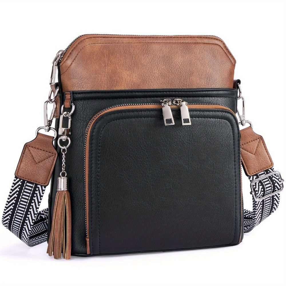 Crossbody Bag for Women – for Travel, Faux Leather Boho Tassel Chic – detail view 5