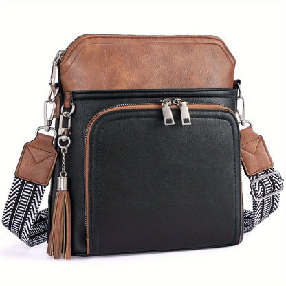 Crossbody Bag for Women – for Travel, Faux Leather Boho Tassel Chic – detail view 5