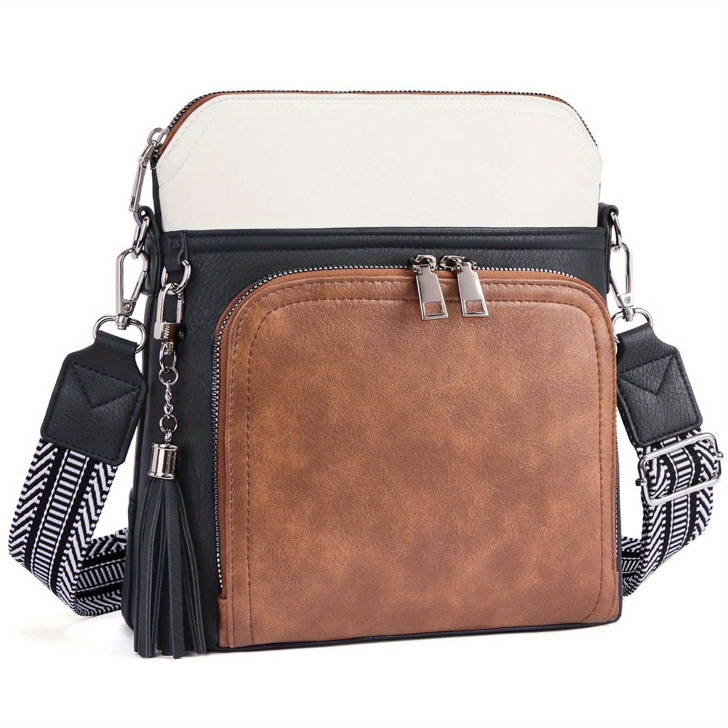 Crossbody Bag for Women – for Travel, Faux Leather Boho Tassel Chic – detail view 21