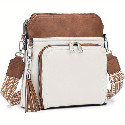 Crossbody Bag for Women – for Travel, Faux Leather Boho Tassel Chic – detail view 25