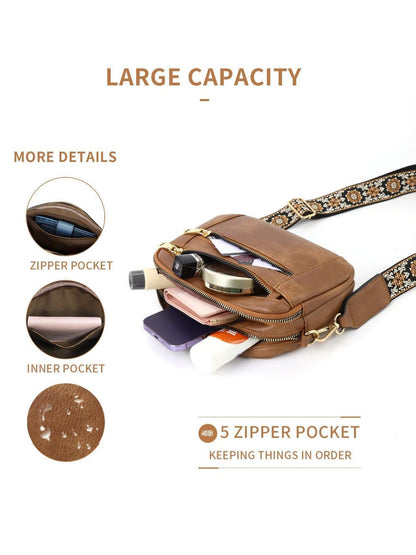Crossbody Bag for Women – Vegan Leather, Adjustable Strap, Lightweight, for Travel & – detail view 23
