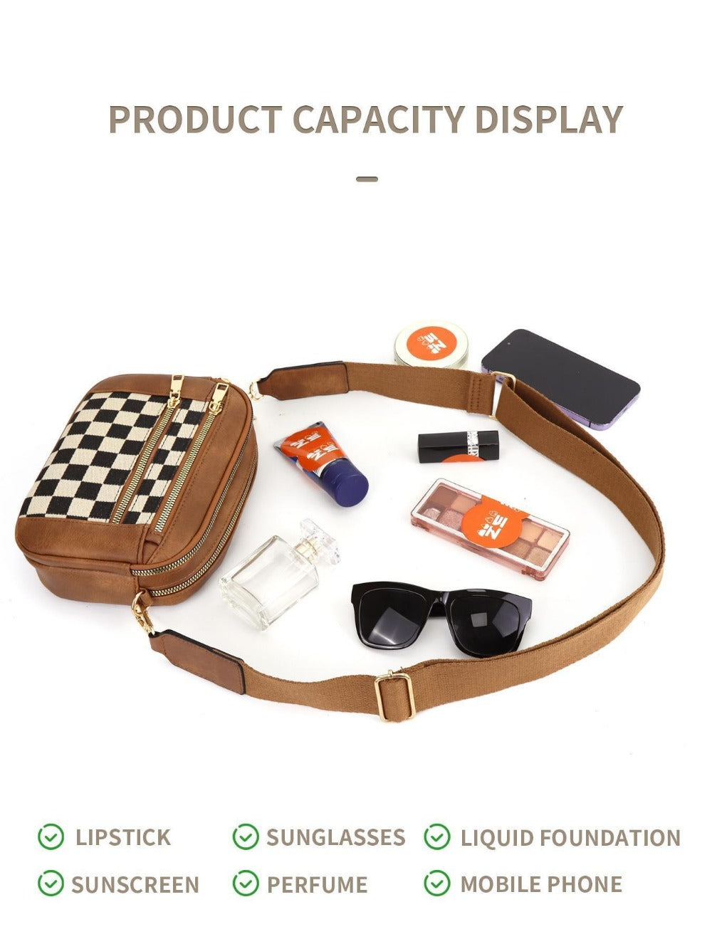 Crossbody Bag for Women – Vegan Leather, Adjustable Strap, Lightweight, for Travel & – detail view 29