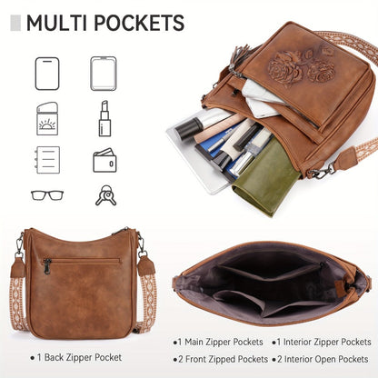 Crossbody Bag for Women – 7 Colors, Vegan Leather, Large Capacity, Adjustable Strap – detail view 12