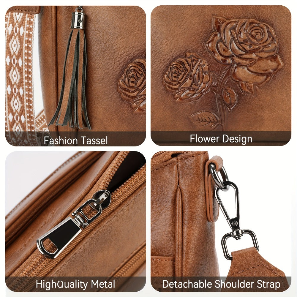 Crossbody Bag for Women – 7 Colors, Vegan Leather, Large Capacity, Adjustable Strap – detail view 7