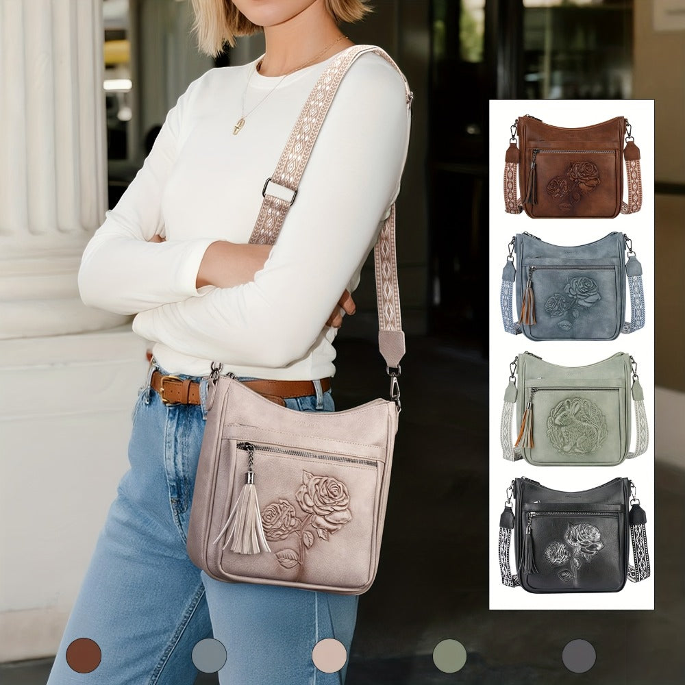 Crossbody Bag for Women – 7 Colors, Vegan Leather, Large Capacity, Adjustable Strap – front view