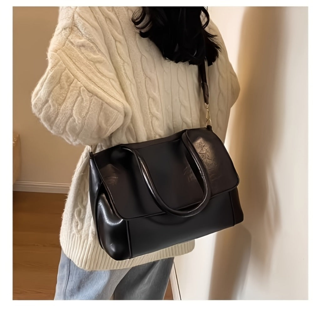 Crossbody Bag for Women – Vintage Leather Satchel Handmade Top – detail view 14