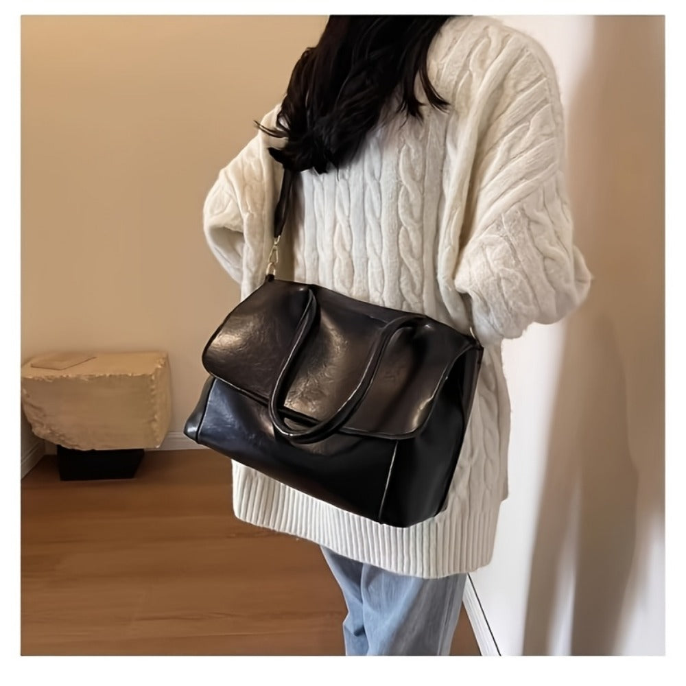 Crossbody Bag for Women – Vintage Leather Satchel Handmade Top – detail view 15