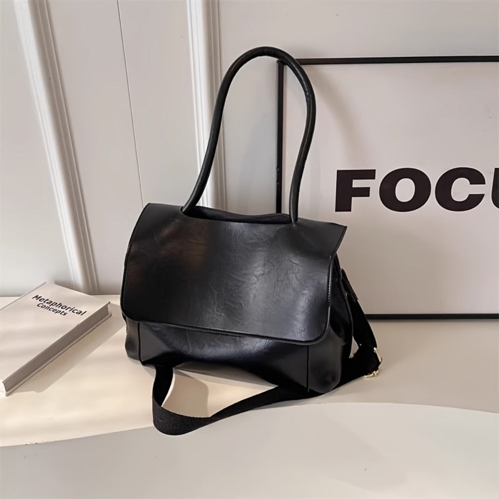 Crossbody Bag for Women – Vintage Leather Satchel Handmade Top – detail view 9