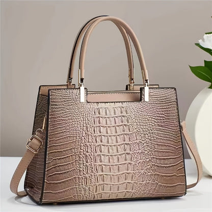 Crossbody Bag for Women – for Work, Crocodile Pattern Gradient Color Multifunctional – detail view 4