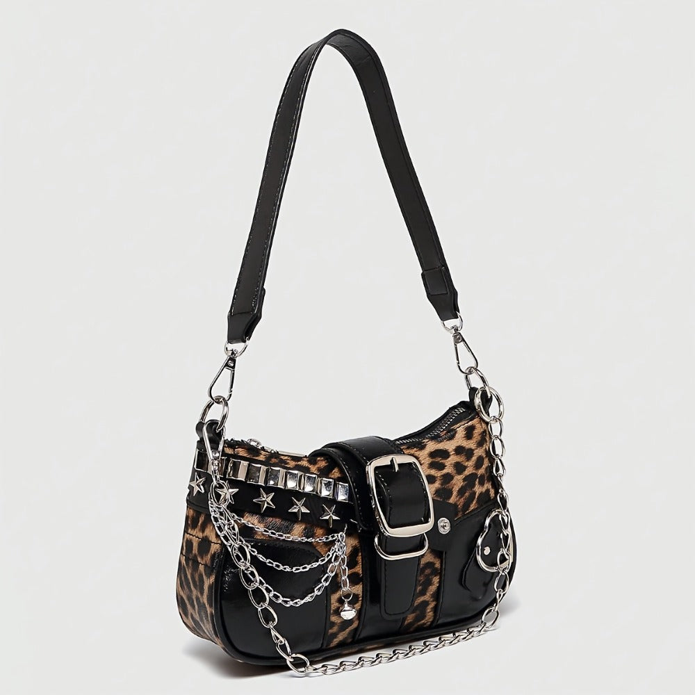 Crossbody Bag for Women – Y2k Leopard Print Chain Strap – detail view 2