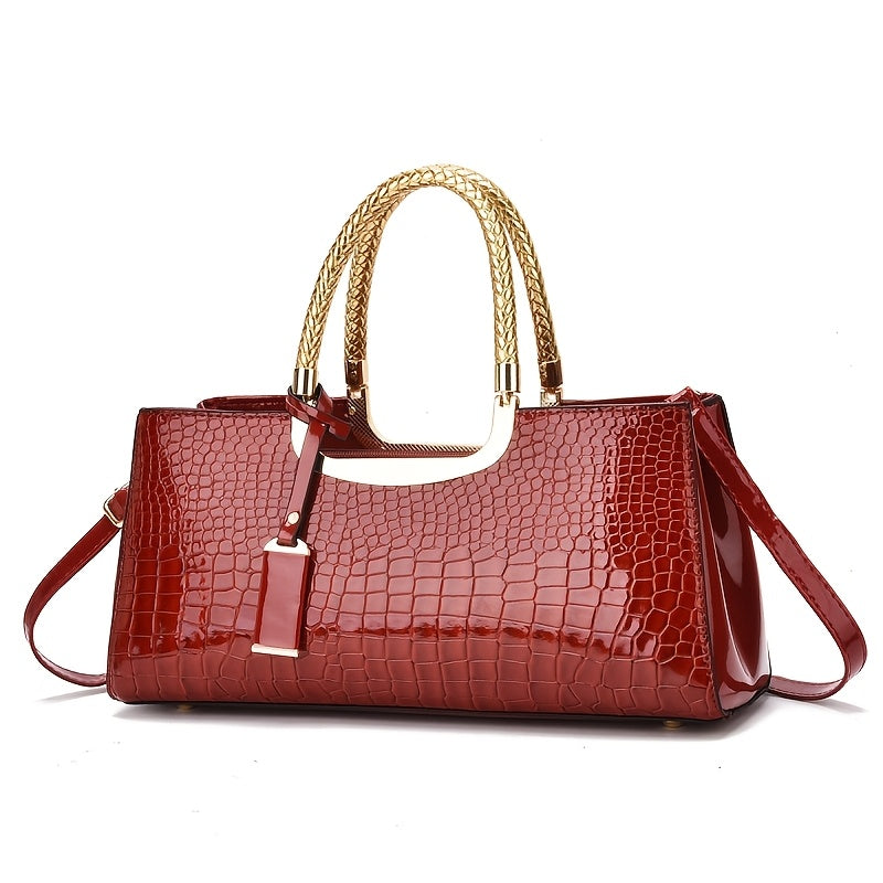 Women's Handbag – Alligator Pattern Evening Glossy Dinner – detail view 12