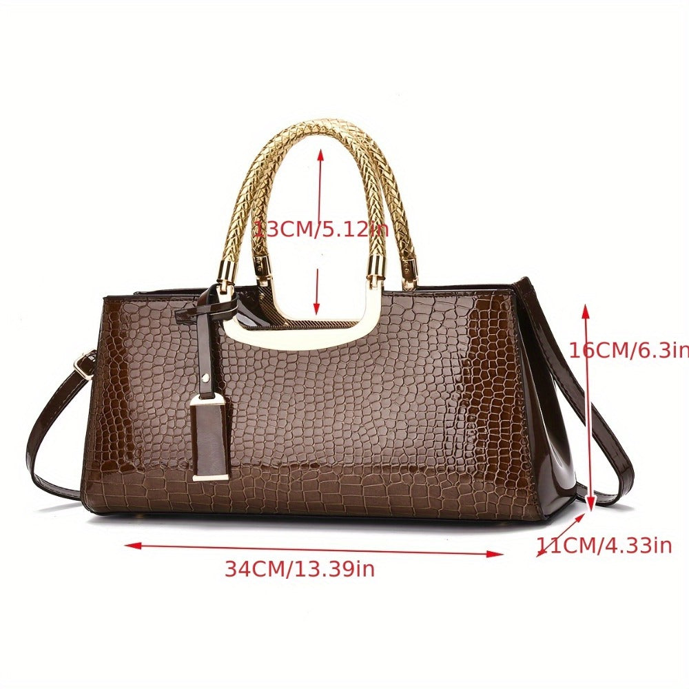 Women's Handbag – Alligator Pattern Evening Glossy Dinner – detail view 3