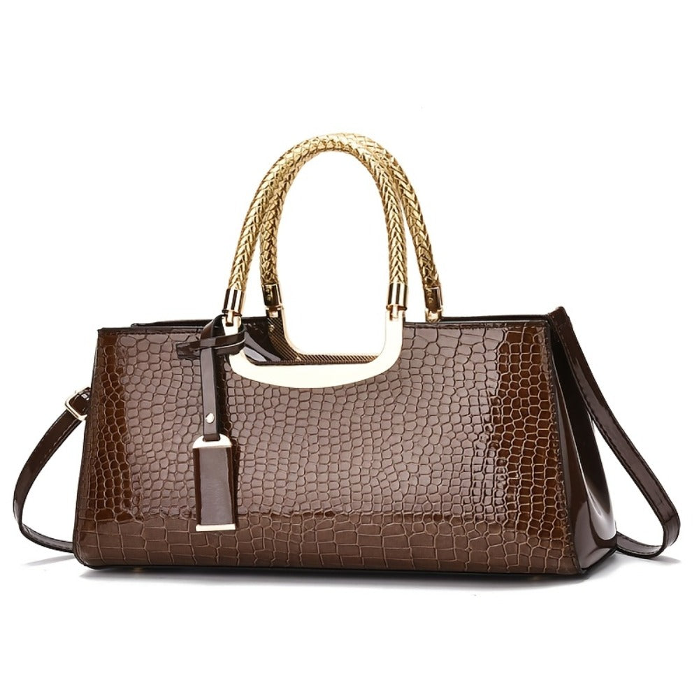 Women's Handbag – Alligator Pattern Evening Glossy Dinner – detail view 4