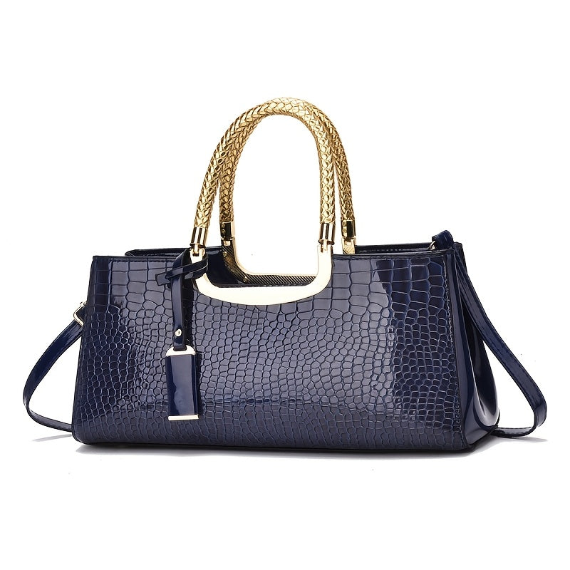 Women's Handbag – Alligator Pattern Evening Glossy Dinner – detail view 14