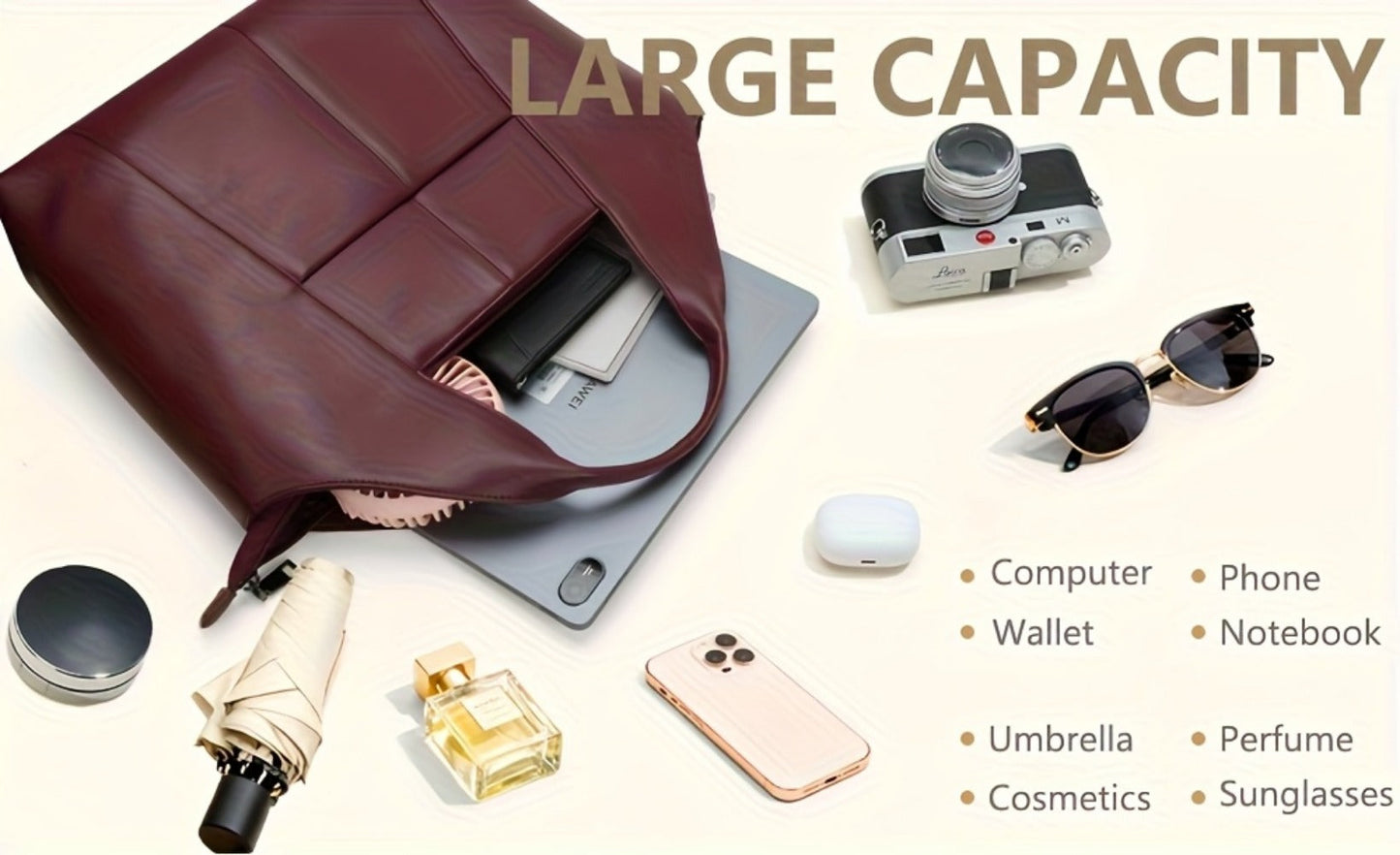 Women's Handbag – Genuine Leather, Adjustable Strap – detail view 14