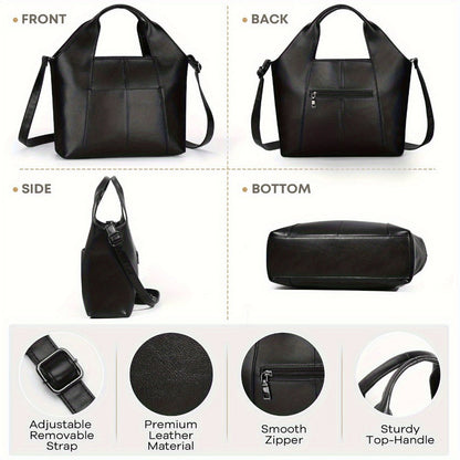 Women's Handbag – Genuine Leather, Adjustable Strap – detail view 8