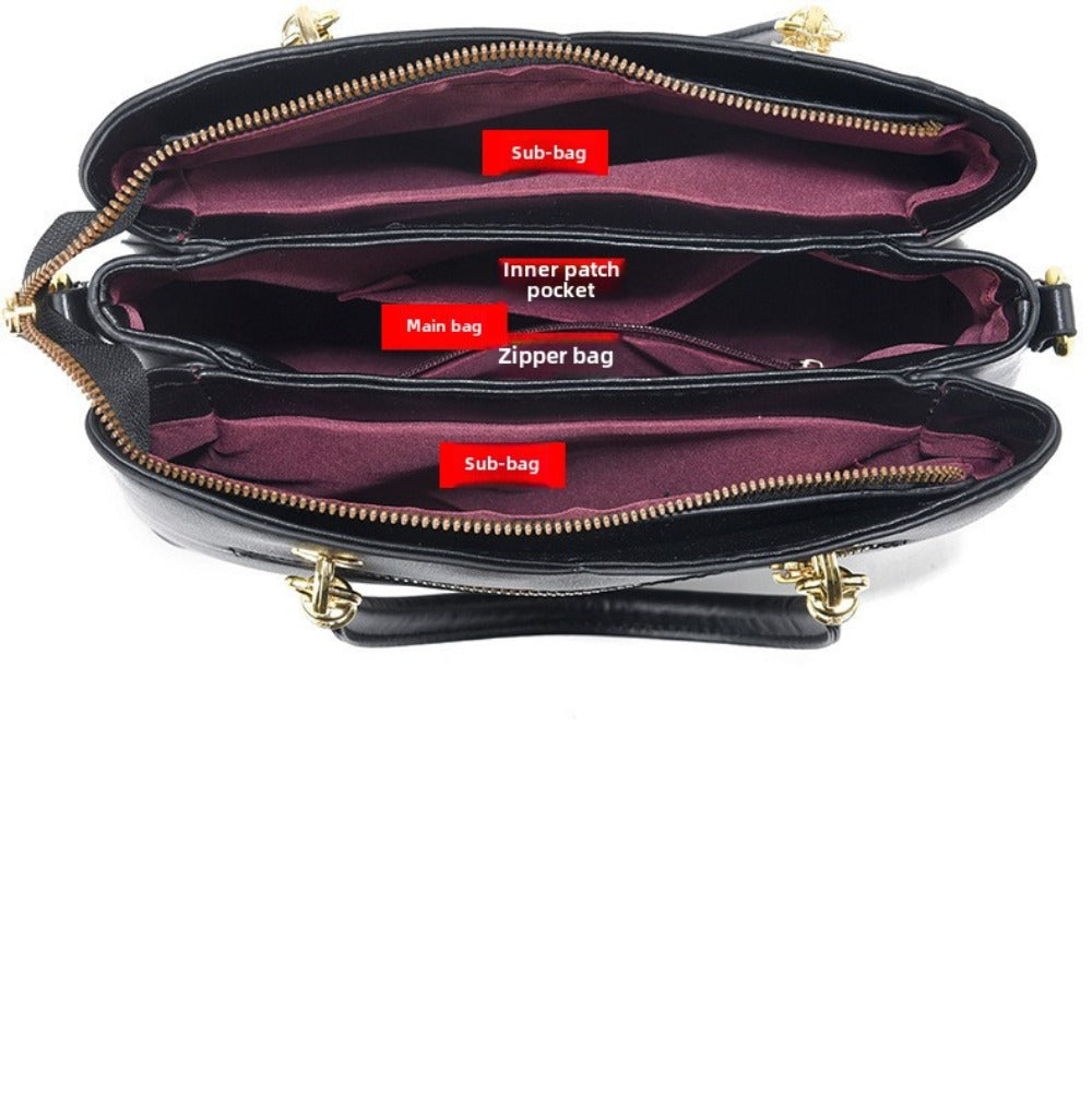 Women's Handbag – Large Capacity, Colorblock Satchel Large Capacity Faux – detail view 17