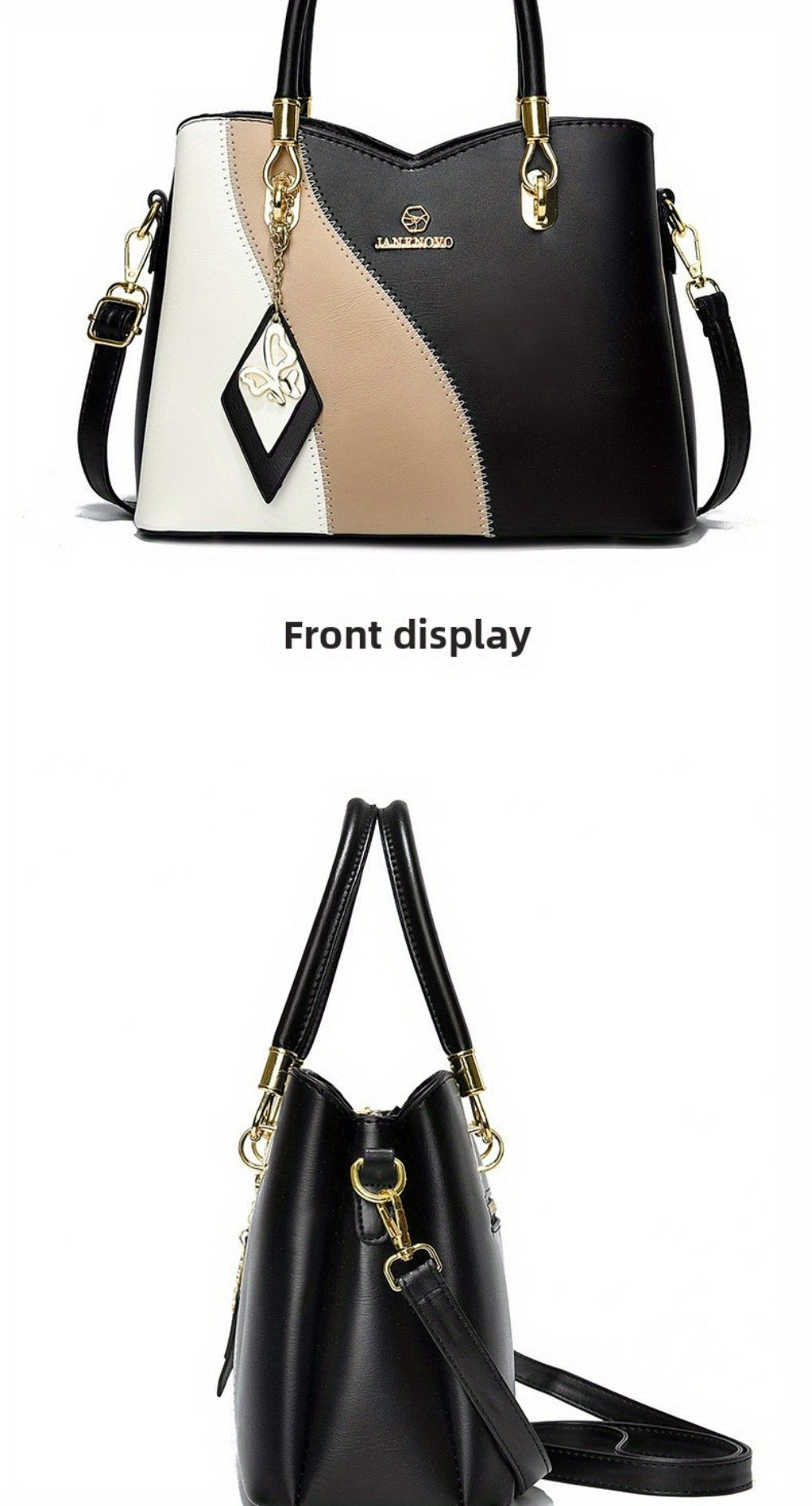 Women's Handbag – Large Capacity, Colorblock Satchel Large Capacity Faux – detail view 19