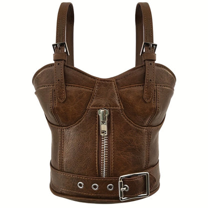 Women's Handbag – Mini, Dark Punk Zipper Creative Shape – detail view 2