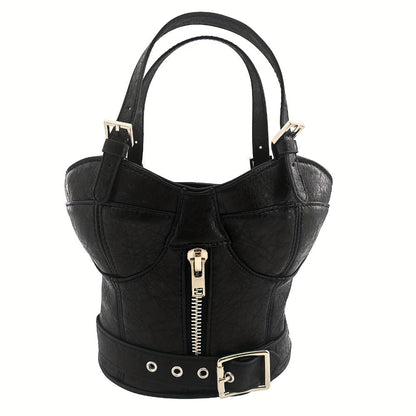 Women's Handbag – Mini, Dark Punk Zipper Creative Shape – detail view 4