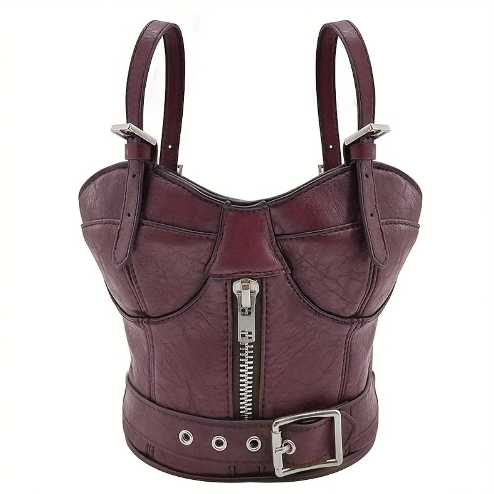 Women's Handbag – Mini, Dark Punk Zipper Creative Shape – detail view 6