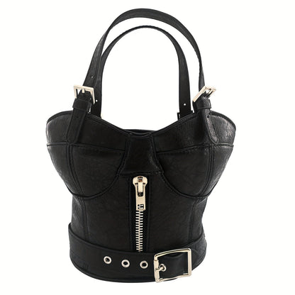 Women's Handbag – Mini, Dark Punk Zipper Creative Shape – detail view 25