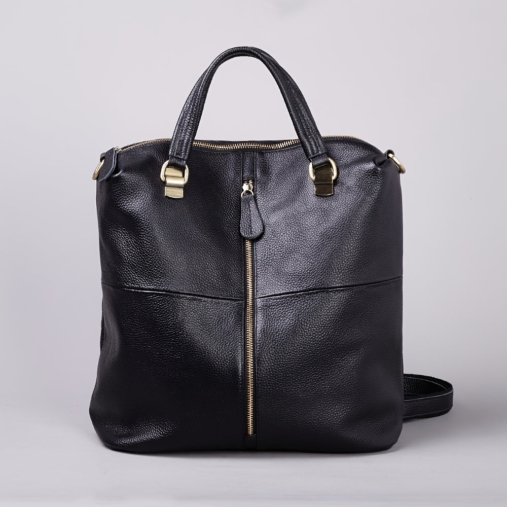 Laptop Backpack – Genuine Leather, for Travel & Work – front view - product view 18